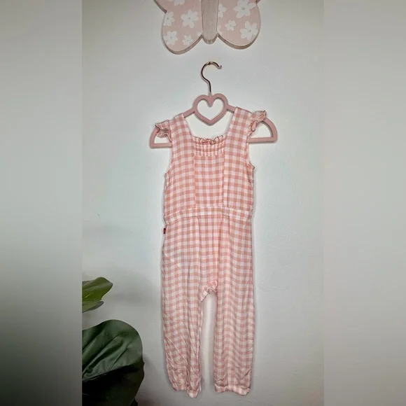 Levi's Pink Gingham Girls Jumpsuit - Picture 4 of 5